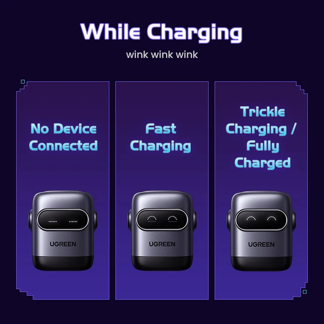 【US Plug】UGREEN 65W 30W GaN Charger Robot Design QC4.0 3.0 PPS for iPhone 16 15 14 Pro Macbook Laptops Tablet PD3.0 Fast Charger 4
