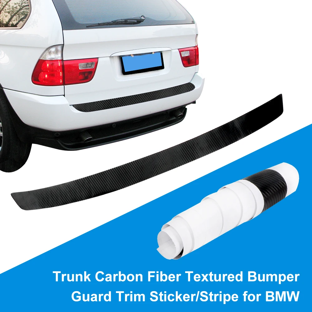 

90cm Luggage Carbon Fiber Texture Bumper Trim Sticker 34.5" Trunk Carbon Fiber Texture Bumper Guard Decor Sticker/ Strip for BMW