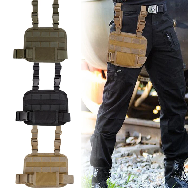 

Tactical Drop Leg MOLLE Holster EDC Pouch Platform Thigh Rig Panel for Magazine Pouch Bag Waist Belt Hunting Pistol Gun Gear