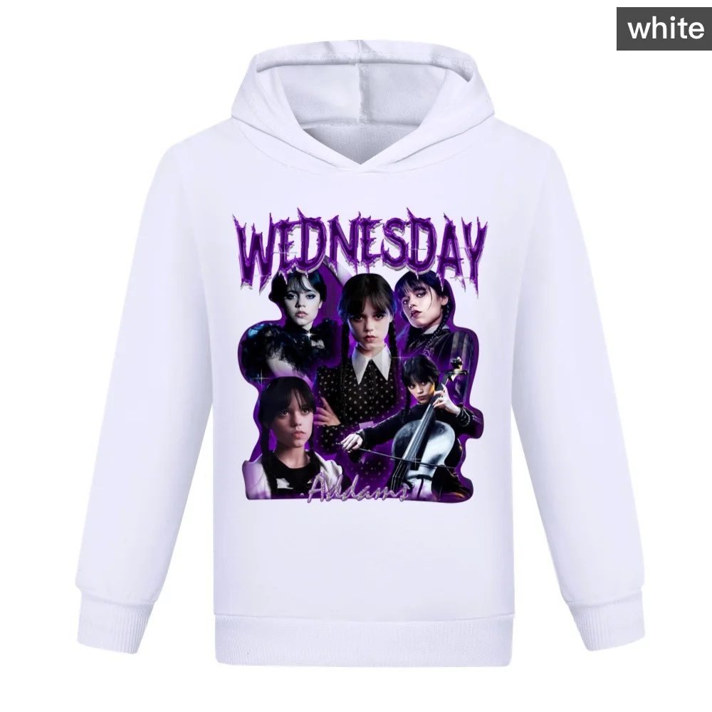 

Boys and Girls' New Spring and Autumn Cartoon Animation Wednesday Fashion Hooded Sweatshirt Top 3-12 Year Old Sports Hooded Top