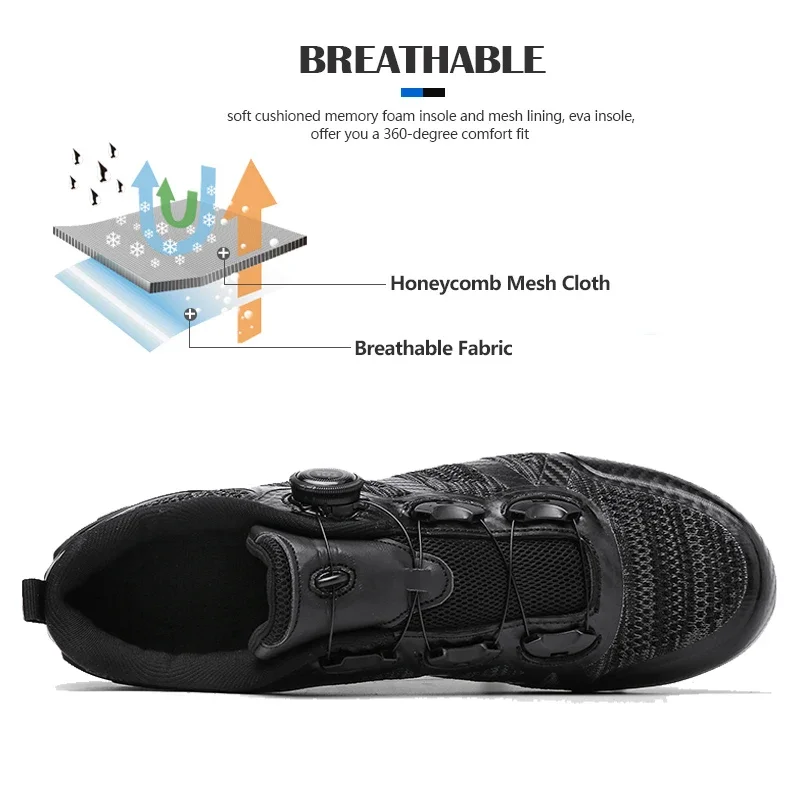 Mountain Bike Off road Shoes Men's Women's Anti slip Rotating Breathable Hard Sole Racing Road Bicycle Shoe