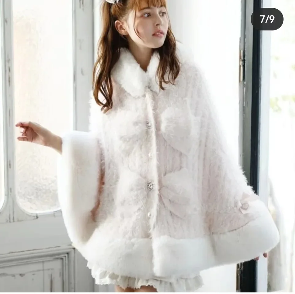 mariapipi Faux Fur Cape Coat