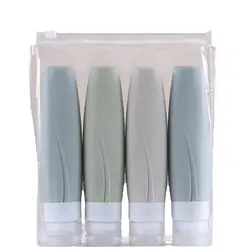 Compact Silicone Travel Toiletry Bottle Set - Leak - Proof and Squeezable Containers for Shampoo & Conditioner (4 - Pack) (60ml)