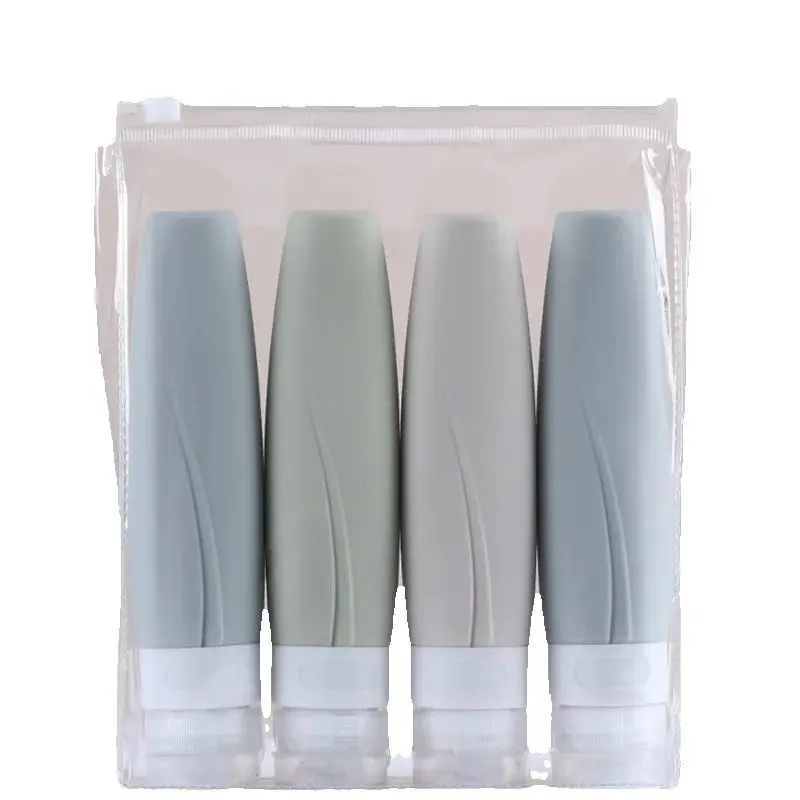 בקבוקי נסיעה לציוד היגיינה 4 חבילות מידות נסיעה בקבוקי דחיסה סיליקון לציוד היגיינה לשמפו