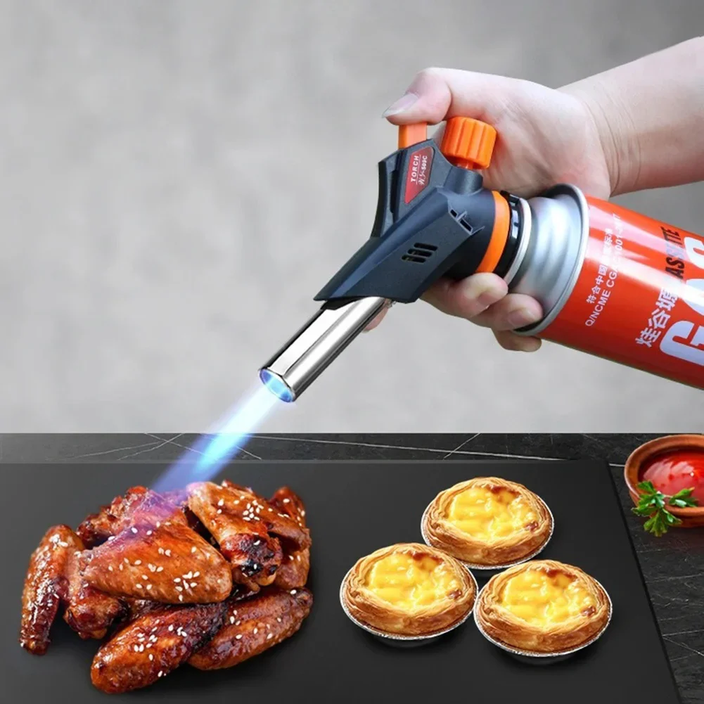 Gas Torch Welding Flame Gun Burner Nozzle Flamethrower Butane Burner Outdoor Camping BBQ Brazing Kitchen Cooking