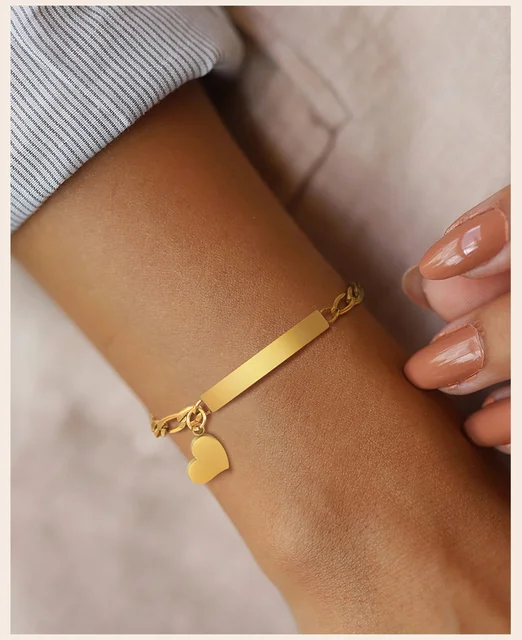 Custom Bracelets With Names Personalized 14k Gold Plate Baby Name