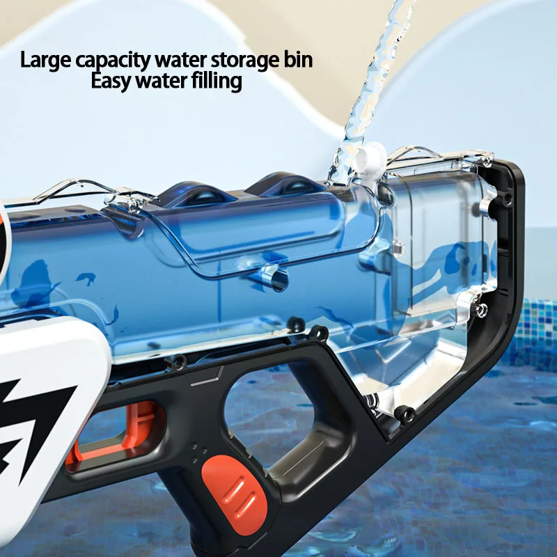 Large Size Electric Water Gun Crocodile Automatic Suction Water Guns Toy Children's Blow-Water Spray Pistol Swim Pool Toys Boy 6