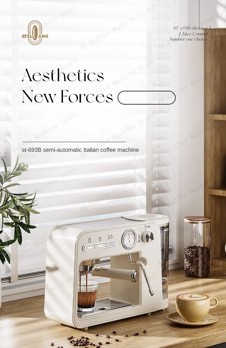 Description Picture 2 of item15bar pump-type retro home coffee machine Espresso milk coffee machine Small semi-automatic coffee machine for beginners