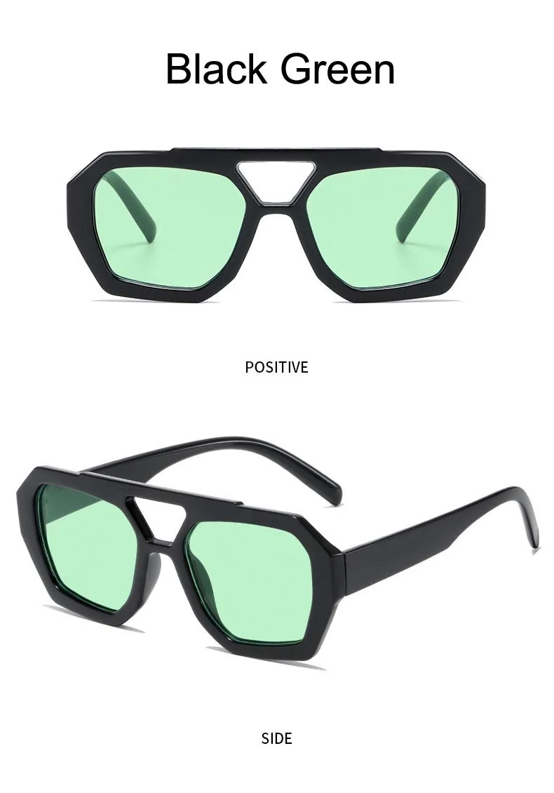 Módní čtvercové sluneční brýle Žena Vintage Značka Návrhář Sluneční brýle Dámské Retro Double Bridge Venkovní zrcadlo Oculos De_voghion.com
