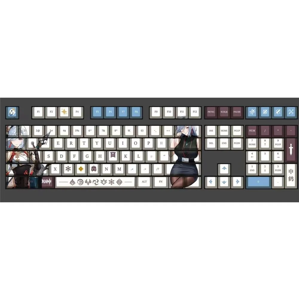 chaves genshin impacto tema keycaps pbt anime keycap teclado mecânico para cereja mx jogo teclado decoração presente
