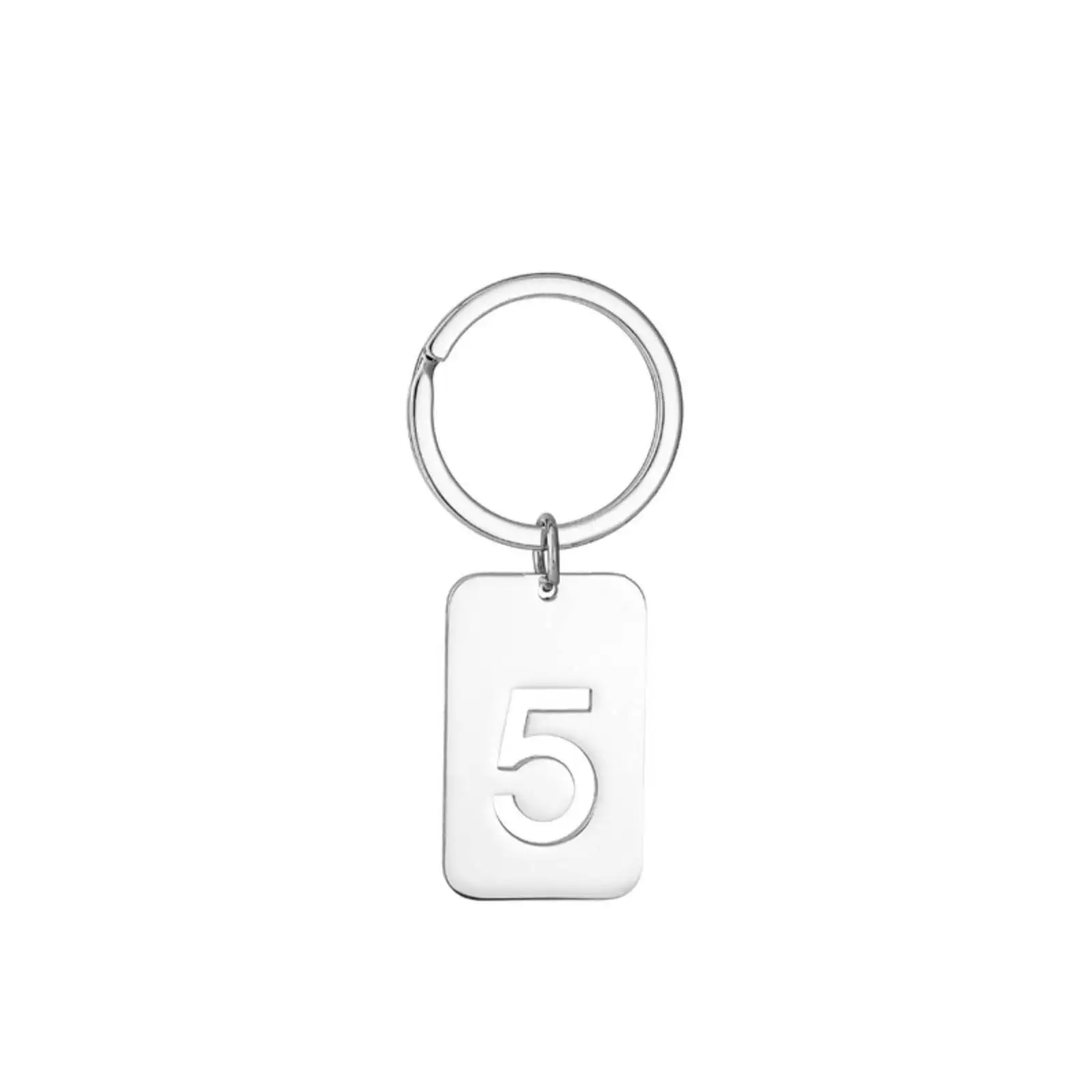 Elegant Stainless Steel Number Key Ring Jewelry Gift