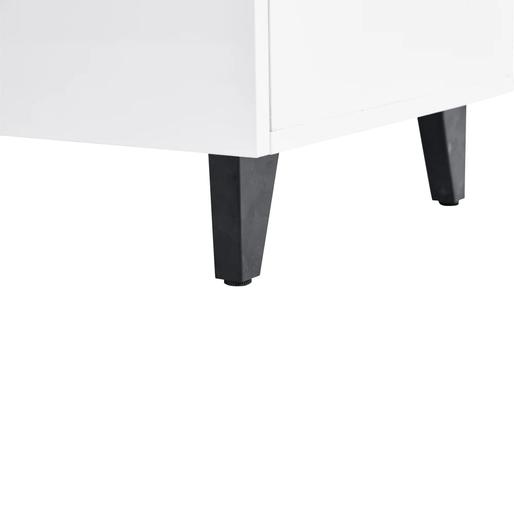 Modernes Hochglanz-Sideboard, Schubladen, Highboard, Schubladenschränke mit 4 Schubladen, 2 Türen und höhenverstellbaren Regalböden – Detail 26