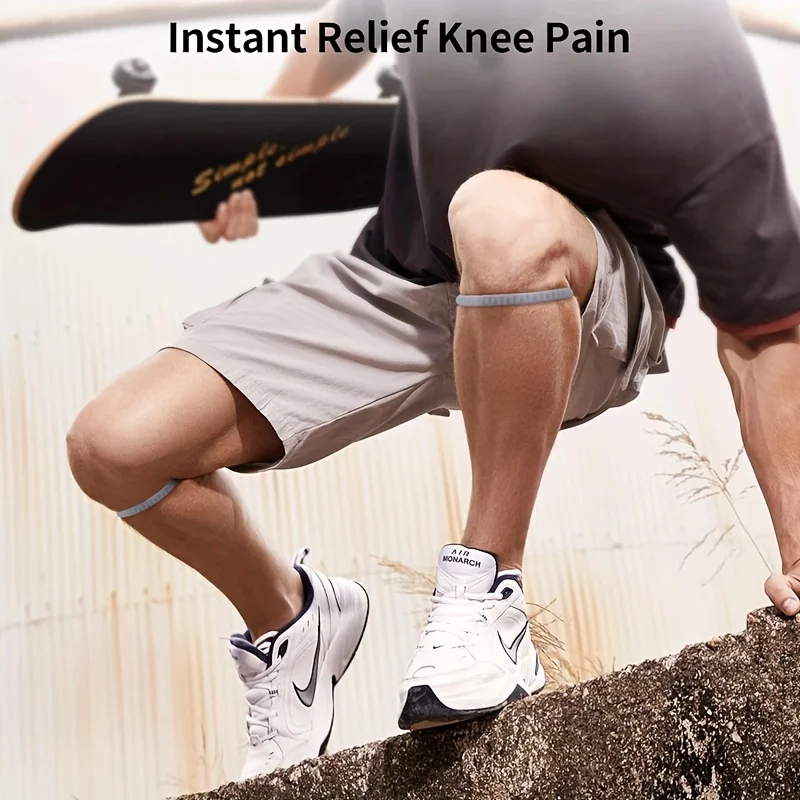 1/2pcs Patella Silicone Band Basketball Running Knee Stabilizer Strap Elastic Anti-slip Knee Pain Relief Joint Support Brace