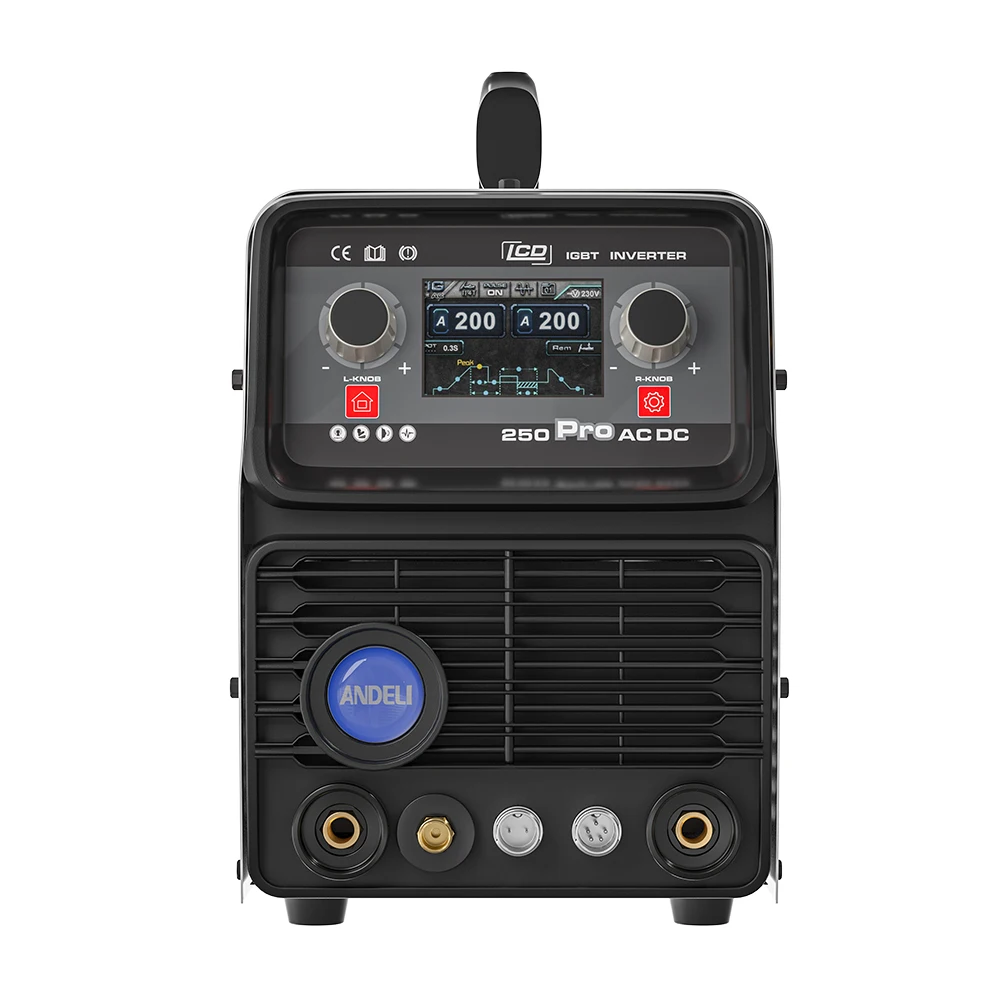 ANDELI LCD Smart Tig-250 Pro 6 in 1 AC DC HF TIG Pulse Cold MMA Multifunctional Aluminium TIG Welding Machine