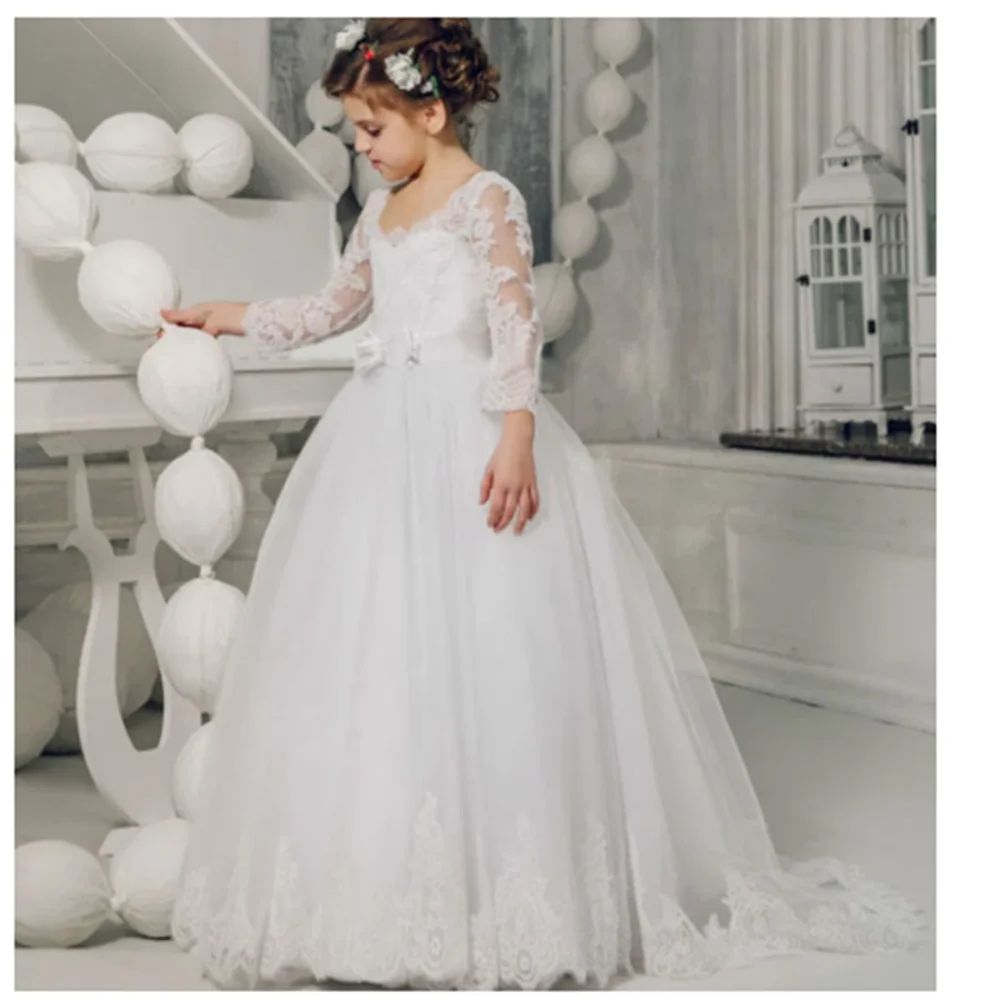 elegant-flower-girl-dress-lace-applique-bow-for-wedding-party-pageant-first-communion-formal-wear-events-gown