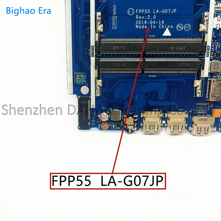 para hp 15t-db 15-db 15-dx Motherboard Laptop com Processador Amd r3 R53500 r7 Cpu Ddr4 Fpp55 La-g07jp Sps:l92836001 L46515601 L46515-001 - Imagem 3