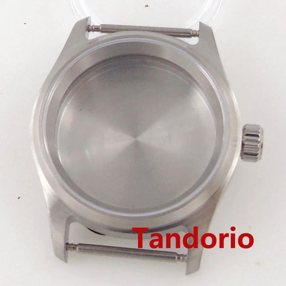 20ATM Diving Small 36mm Pilot Stainless Steel Brushed Watch Case Sapphire Glass Fit NH34A NH35A NH36A ETA2824 PT5000 Solid Back