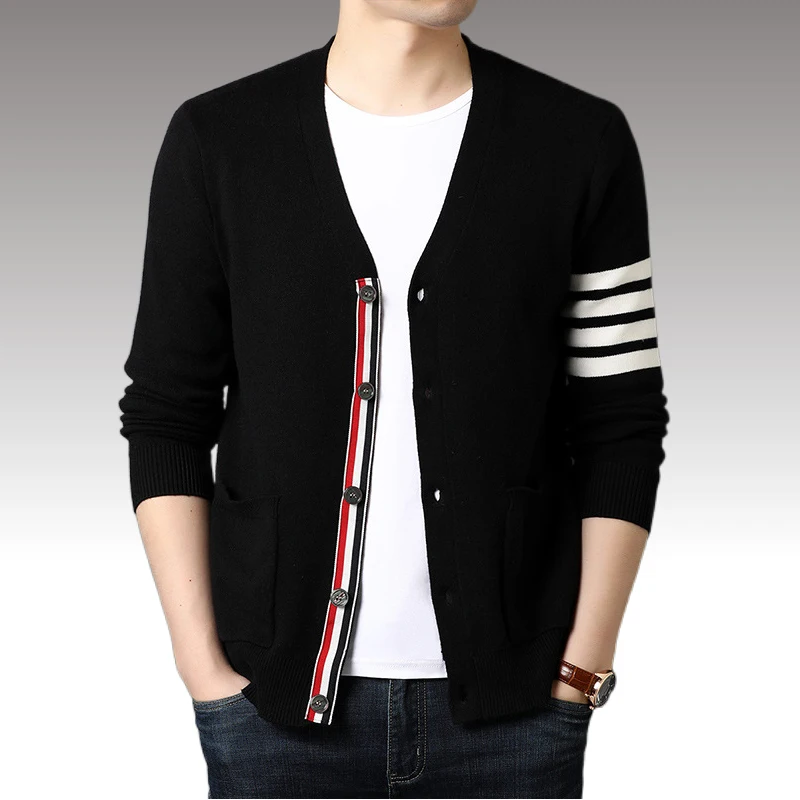 

Top Grade Men's Autum Brand Fashion Knitted Cardigan Sweater Korean Casual Outwear Coats Male Luxury Cardigan Jacket Clothing