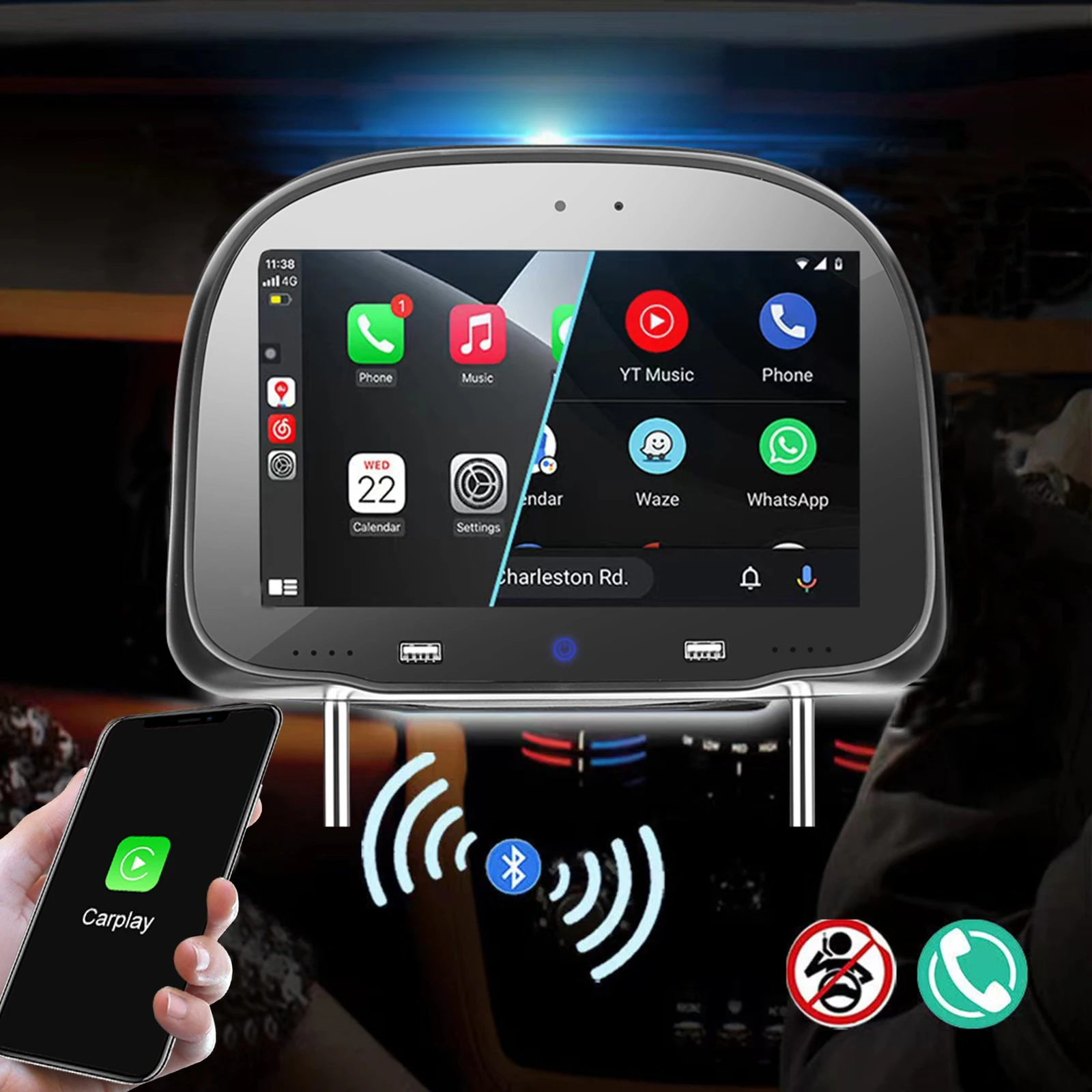 Specchietto Posteriore Auto 4,3 Pollici - Baby Monitor E Telecamera Parcheggio
