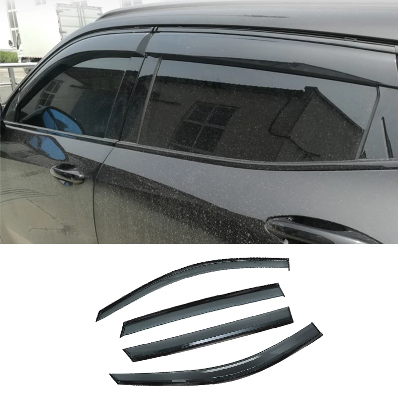 

car accessories For Buick Envision 2021-2022 2023 ABS Door Black Window Visor Vent Shades Sun Rain Guard 4PCS Awnings Shelters