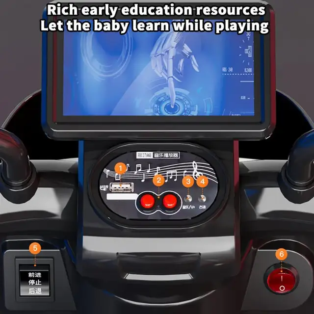 Children'S Electric Motorcycle Tricycle 1-6 Year Old Child Toy Car Rechargeable Remote Control With Music Light Ride On Toy Gift 5