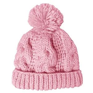 BomHCS  Unisex Winter Warm Handmade Crochet Beanie Cable Knit Hat Outdoor Earmuff Cap Top Pompom Ball