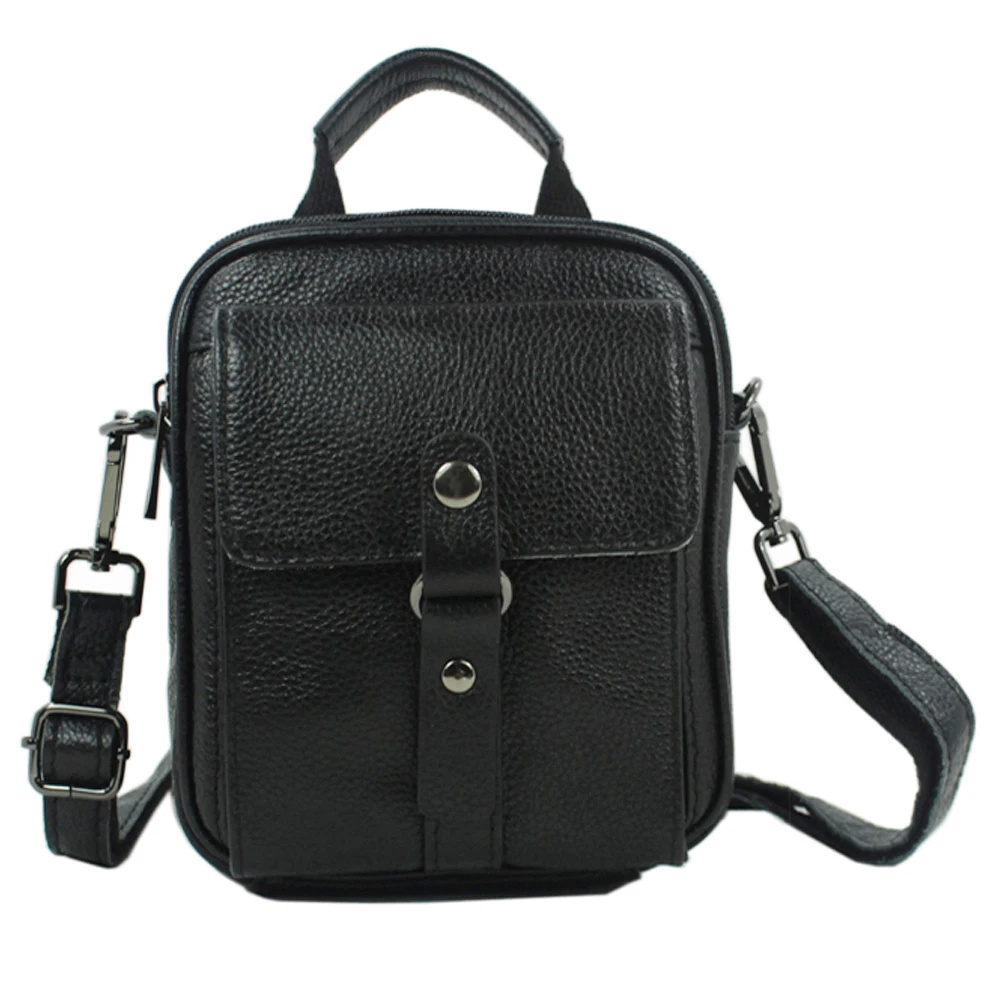 

4USES Fashion Cowhide Genuine Leather Men Messenger Crossbody Bag Small Capacity Shoulder Bag Male Sling Outdoor Casual Bag M055