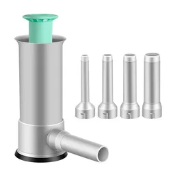 Vertical Manual Sausage Maker with 4 Filling Tubes - Household Meat Stuffer Kit (S Set)