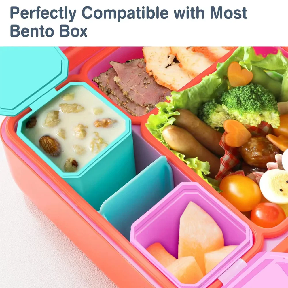 Lunch Box for Kids Leak-Proof Dip Salad Dressing Container Silicone  One-piece Lunch box with Lid Food storage container - AliExpress