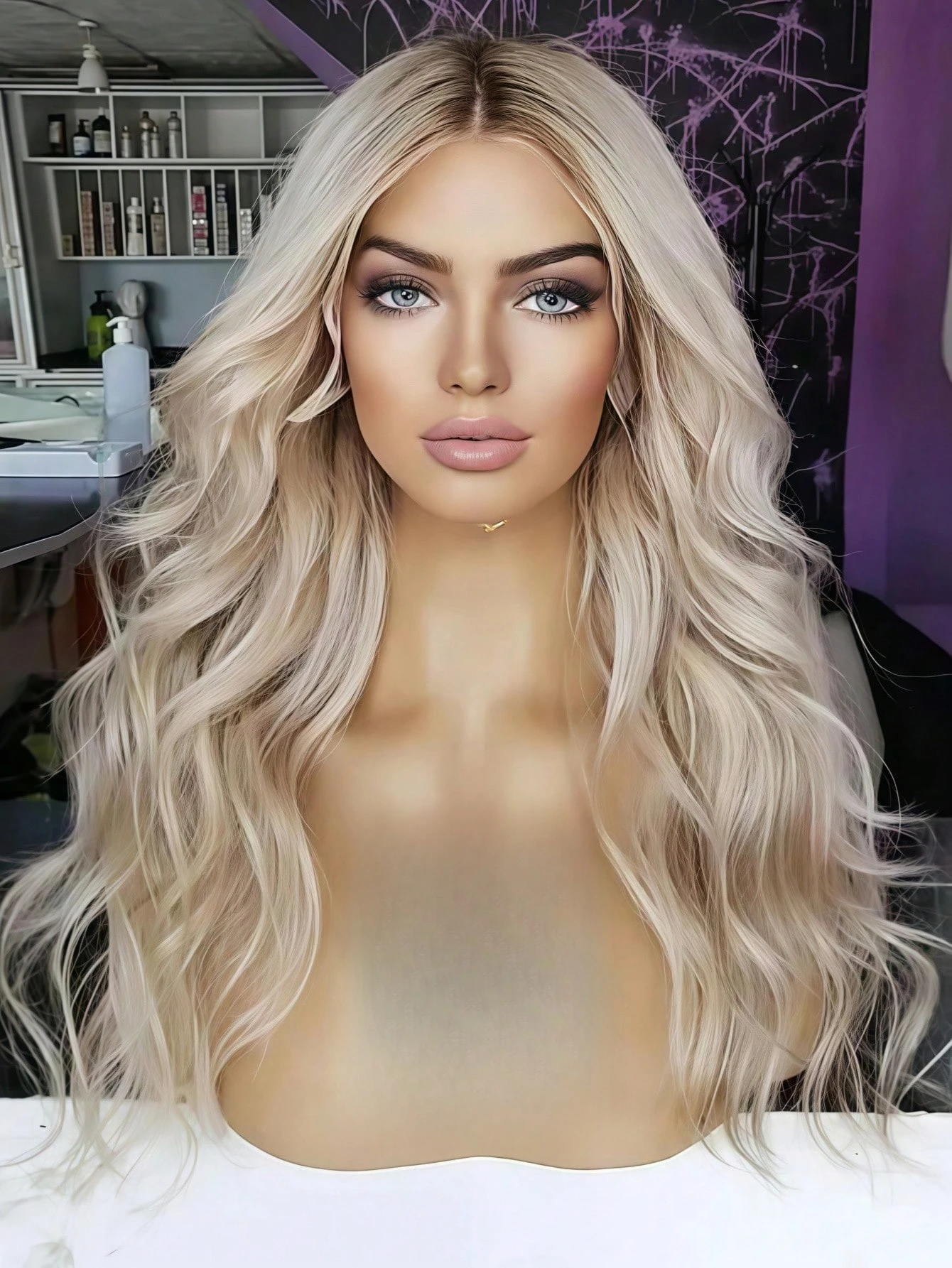 200 Density Ombre Platinum Blonde Curly Lace Front Wigs Human Hair 13x4 HD Transparent Curly Wigs Pre Plucked Glueless for Women 1