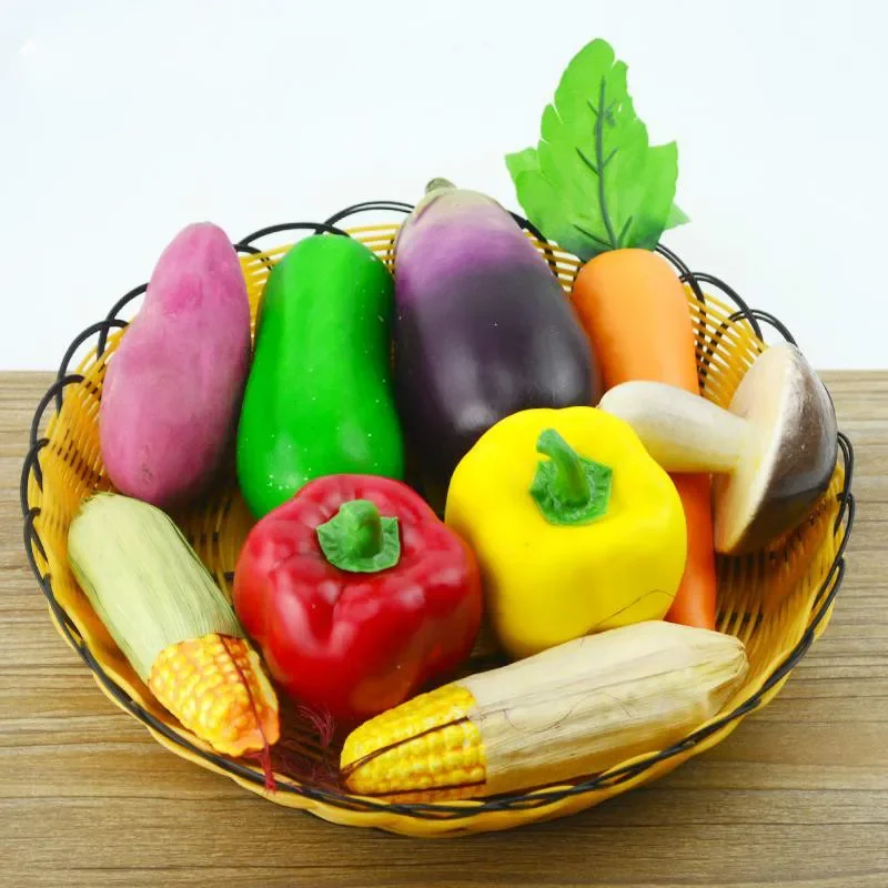 Simulated Vegetables Green PVC Material Fake Vegetable Model Kids Pretend Play Kitchen Toys Artificial Foods Home Decor 1 Piece kitchen food toys vegetable ornaments food model