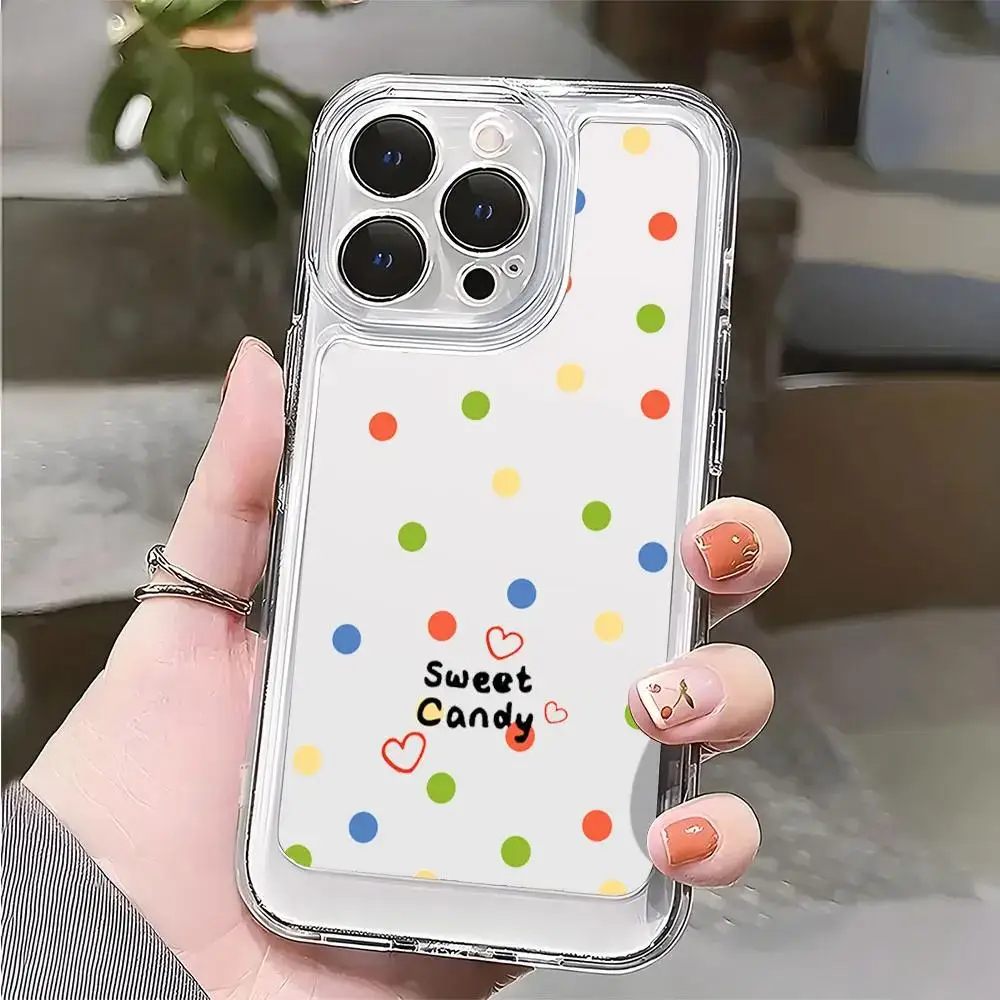 Vibrant Polka Dot Heart Phone Case - Air Soft Cover Shell