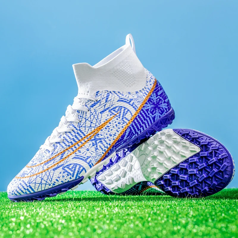 Men Football Boots Long Spike Kids Grass TF/FG Training Soccer Shoes Professional outdoor football shoes