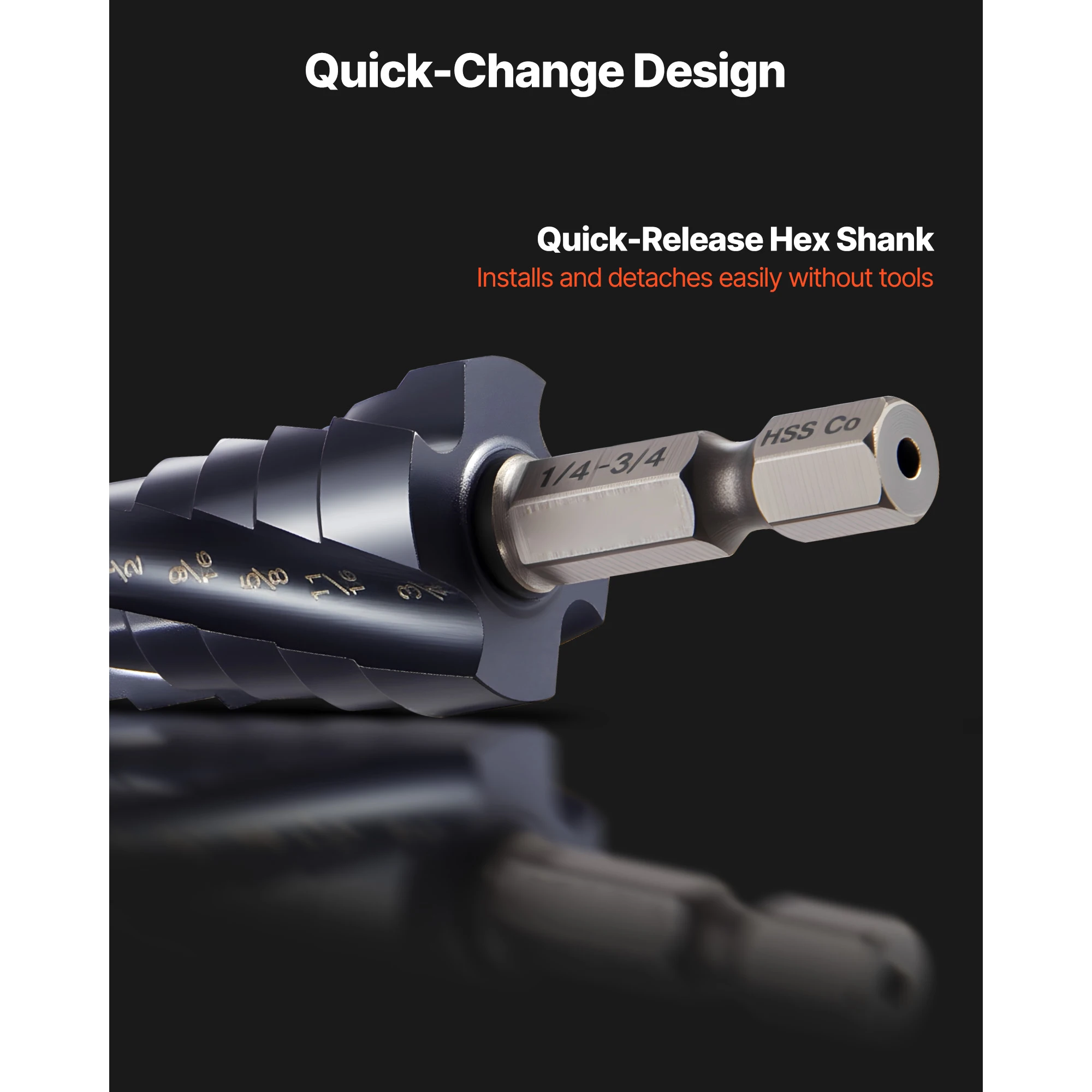 High Speed Steel Step Drill Bit for Metal and Stainless Steel