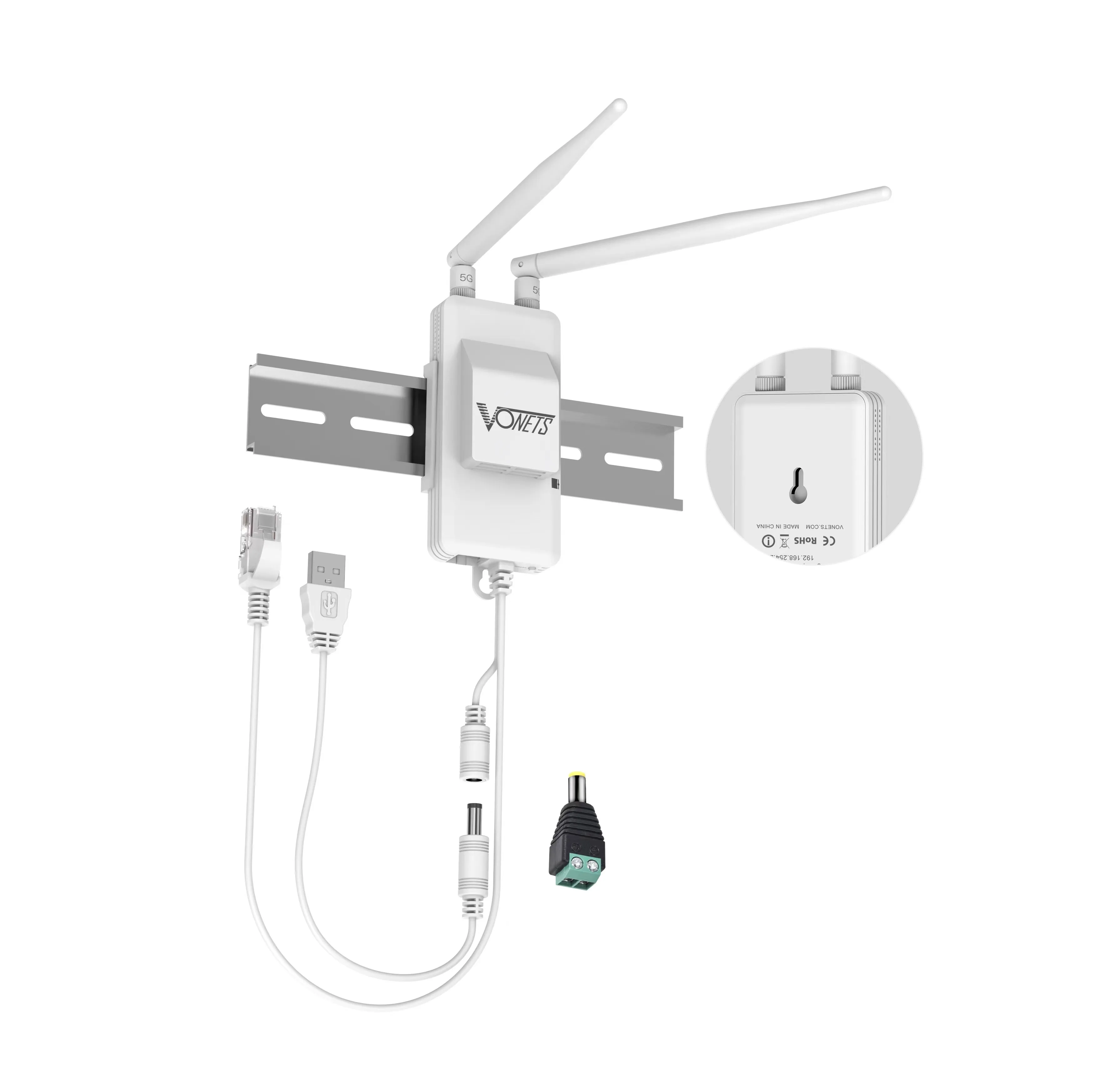 Vonets-roteador e Repetidor Wi-fi Bridge 5ghz para Adaptador Ethernet Câmera Dvr Iot ip Monitor de Transmissão de Vídeo Vap11s5g Fan - Imagem 2