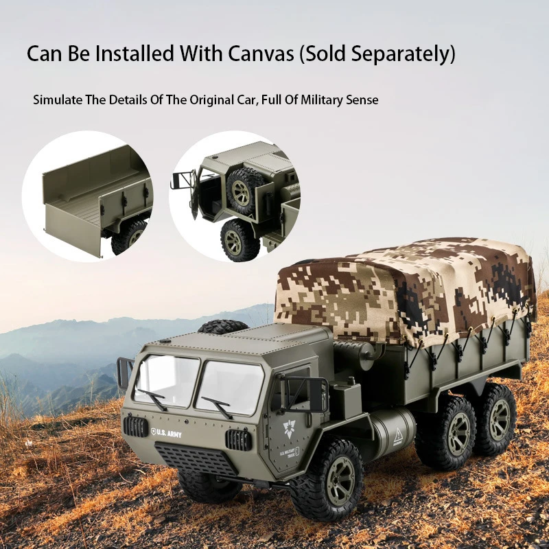 Hot Sale 6 Wheel Drive 2.4G APP Radio Control 720P HD Camera Military Loadable Army Truck Climbing  Card Hobby RC Car Toy Gift 3