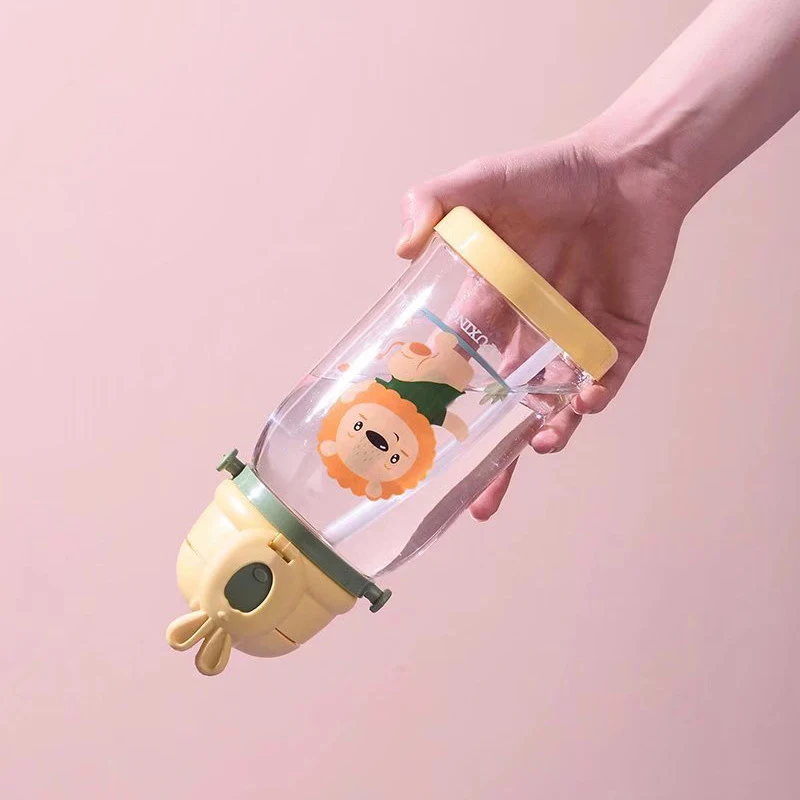 Water Sippy Cup 600ml With Straw Dinosaur Kids Water Bottles Leakproof Plastic Drinking Bottle Children's Cup Drinkware water bottle plastic water bottle plastic cup