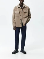 Spring Men's Faux Suede Shirt Jacket Fashion Single-breasted Lapels Tooling Coat Male Loose All-match Outwear 2023 NEW RA - Image 6