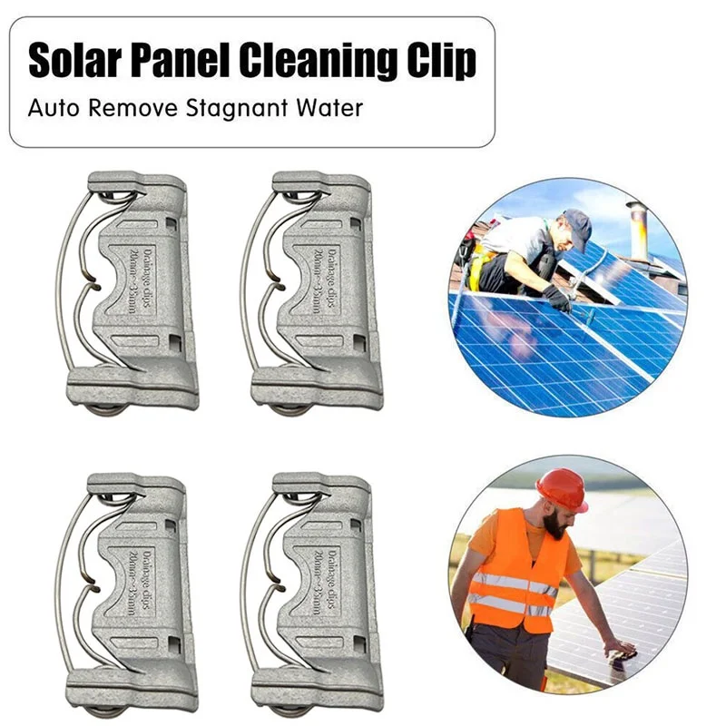 1/4/6/10Pcs Telai Per Pannelli Solari Acqua Drenata Via Clip Spessore 20-35Mm Pannelli Fotovoltaici Rimozione Automatica Polvere D'Acqua Piovana Strum