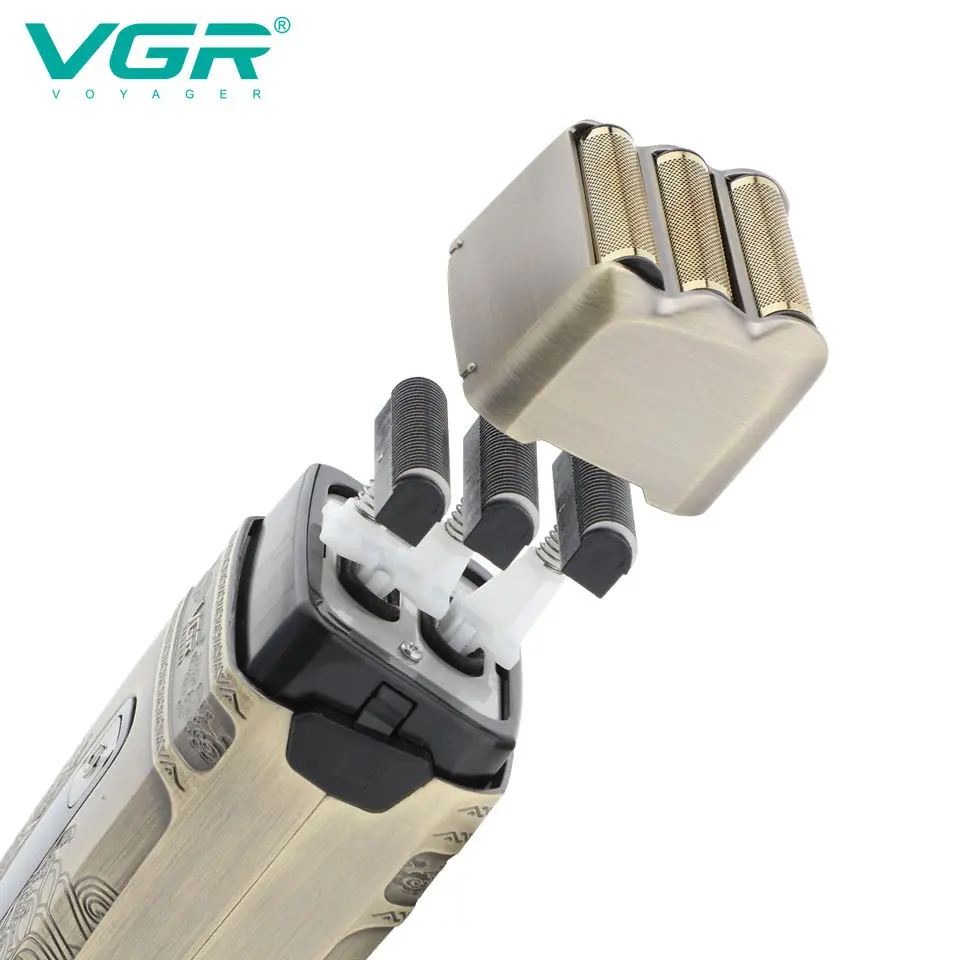 Original VGR Metal Wet Dry Electric Shaver For Men Beard And Hair Facial Electric Razor Balds Head Shaving Machine Rechargeable electric shaver electric razor rotary shaver electrical rotary shaver cordless shaver