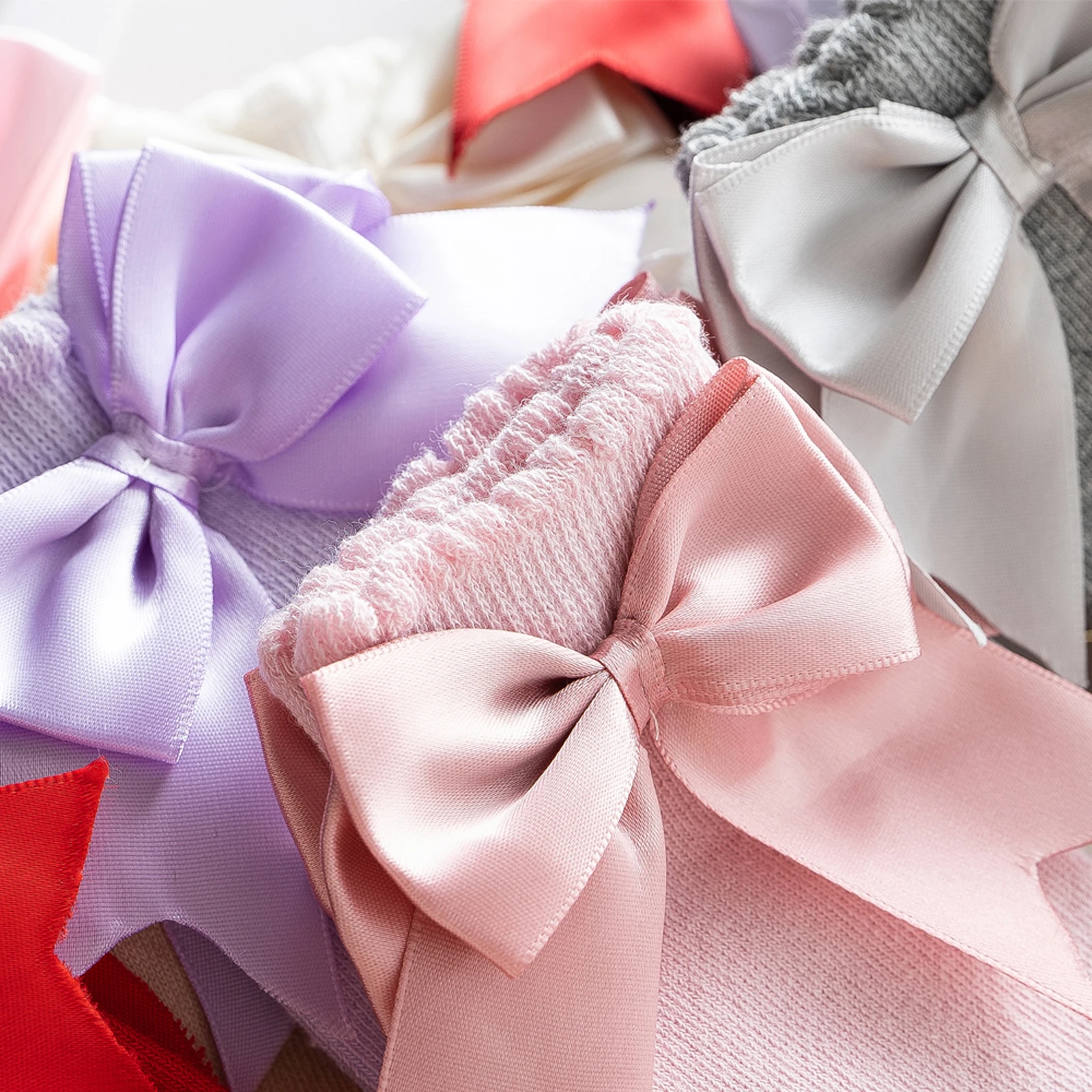 Infant Baby Girls Socks cotton knee high bowknot solid color breathable sock 0-2Y
