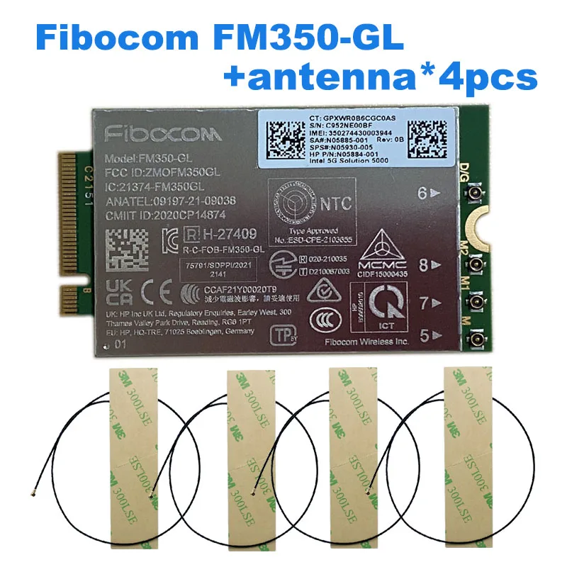 Módulo do Wdxun-fm350-gl M.2 para o Portátil X360 830 855 g7 7940hs 855g8 M46335005 5g Lte Wcdma 4×4 Mimo Gnss