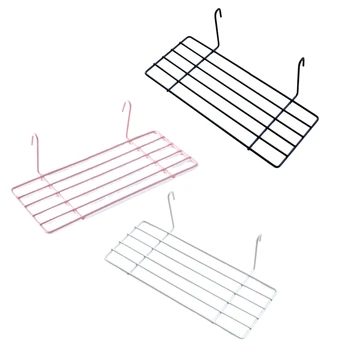 그리드 사진 벽 액세서리 걸이식 바구니 단철 벽 장식 그리드 패널 용 후크가있는 크리에이티브 선반 정리함 상품 이미지