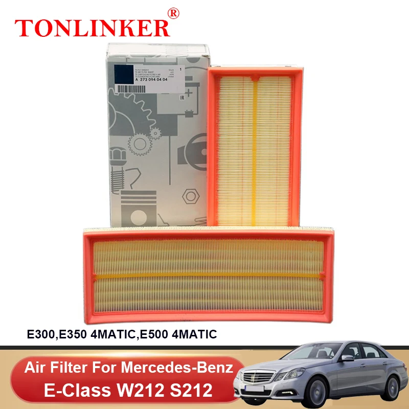 

TONLINKER Air Filter A2730940004 For Mercedes Benz E Class W212 S212 2009 2010 2011 2012 E300 E350 E500 4MATIC AT A1120940004