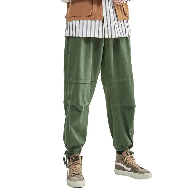 Spring Men's Solid Joggers Cargo Pants Loose Casual Sweatpants Cotton Harajuku Harem Trousers Trend Male Hip Hop Streetwear 2XL