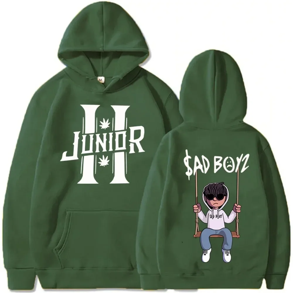 Junior H Sad Boyz 남녀공용 후디, 하라주쿠 힙합 풀오버 상의, 맨투맨 음악 팬 선물