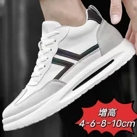 Men's Inner Heightening Shoes Leather Sports Casual Shoes Invisible Height Increasing Shoes Men Sport Elevator 6CM 8CM 10CM