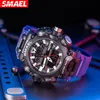 SMAEL 8053 Men Electronic Watch Sport Cool Black Digital Analog Display Silicone Strap Military Wristwatches for Male Clock 3