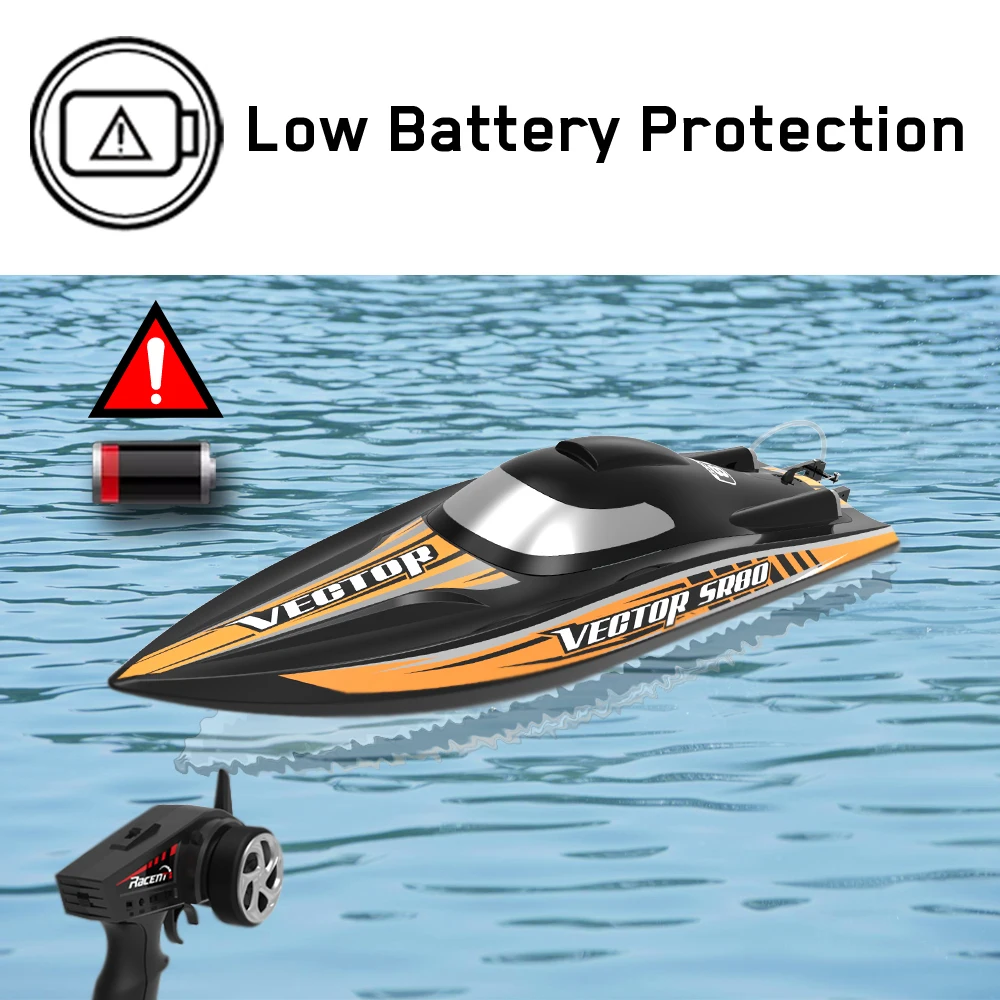 VOLANTEX RC Speedboat 60KM/H Brushless Toys High-speed VectorSR80 Boat Model 2.4G 2CH Remote Control Racing Ship Kids Boys Gifts 3