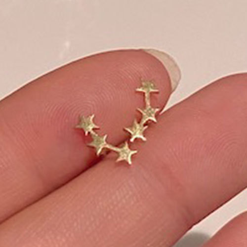 Stainless Steel Earrings Cute Heart Star Moon Mini Small Stud Earrings for Girl Helix Piercing Small Pircing Leaf Earring